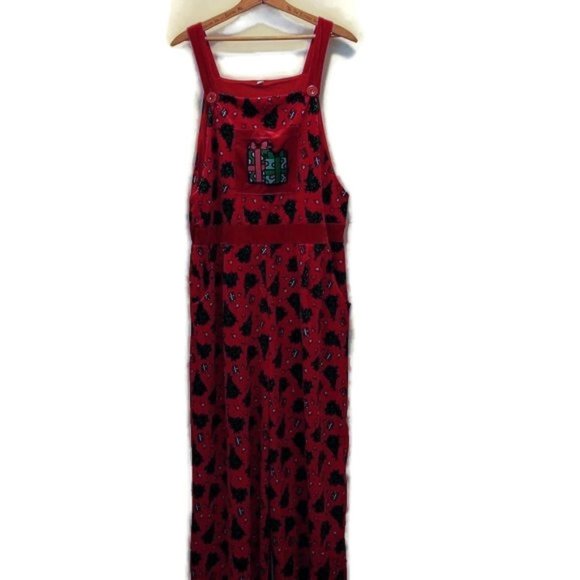 Unbranded Women's Size XL Christmas Theme Romper Overalls w/Pockets - Picture 1 of 10